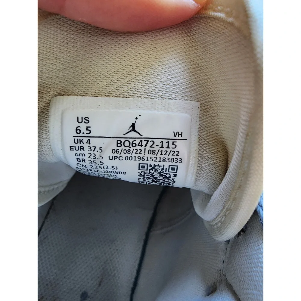 Nike Air Jordan 1 Mid Stealth White Grey BQ6472-115 Womens 6.5 Sneaker